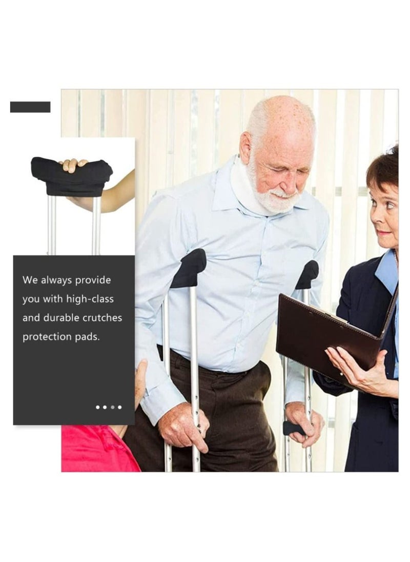 Generic - 4Pack Universal Underarm Crutches Padded Crutch Pads with Hand Grips Padding Handle Covers - Image 1