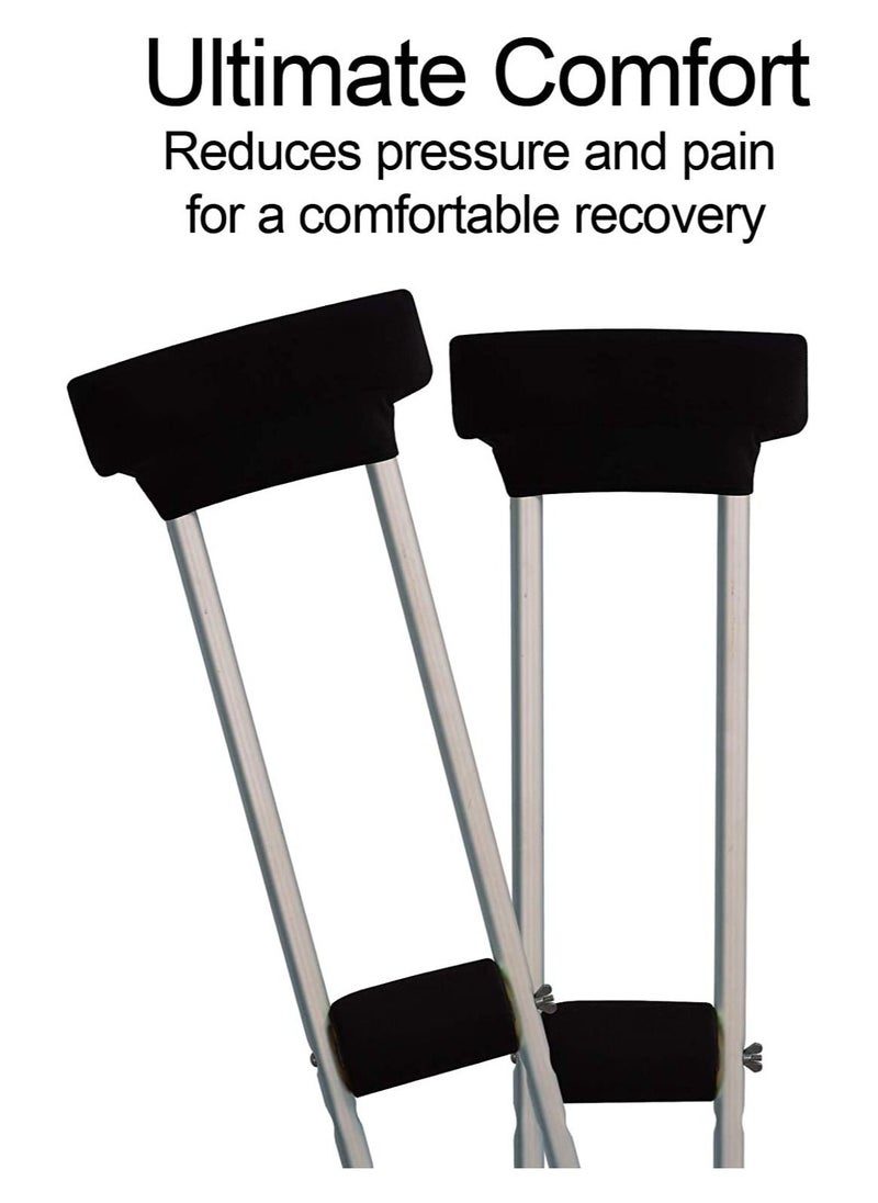 Generic - 4Pack Universal Underarm Crutches Padded Crutch Pads with Hand Grips Padding Handle Covers - Image 1