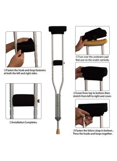 Generic 4Pack Universal Underarm Crutches Padded Crutch Pads with Hand Grips Padding Handle Covers  - Image 4