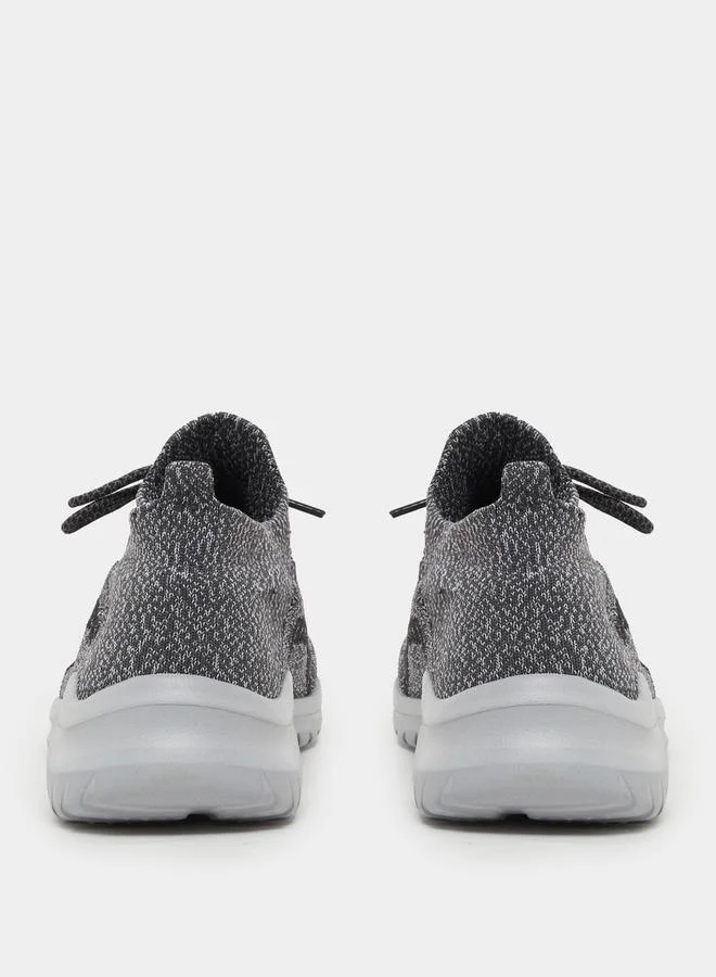 Styli Knitted Slip In Lace Up Sneakers