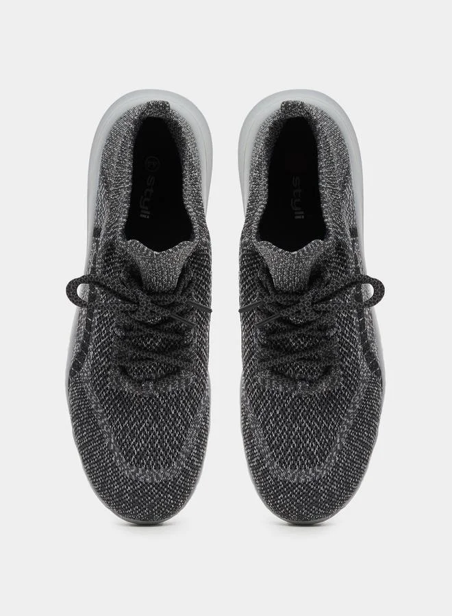 Styli Knitted Slip In Lace Up Sneakers