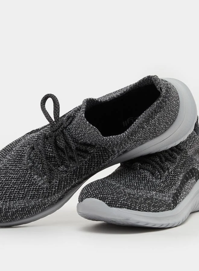 Styli Knitted Slip In Lace Up Sneakers