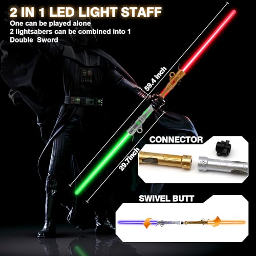 ANNDOFY Light Up Saber for Kids LED Light Swords Set with 25 Color Changing Electronic Lights FX Sound for Galaxy War Fighter Warriors Halloween Dress Up Parties with Belt Clip - Image 5