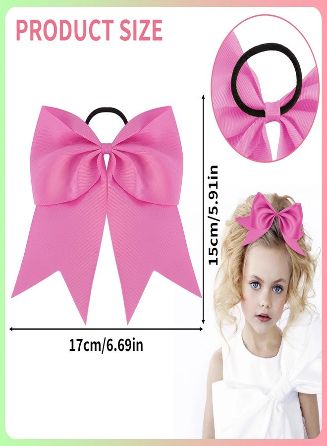 KICOSY 2 Pack Jumbo Bows Hair Ties - Hot Pink & Neon Green, 80s 90s Glow Party & Cheerleading Bows for Girls, Retro Hair Accessories - Image 4