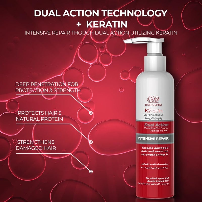 إيفا لمستحضرات التجميلية زيت إيفا كوزميتيكس لتغذية الشعر بالكيراتين ( Keratin Hair Nourishing Oil Replacement) - Image 5