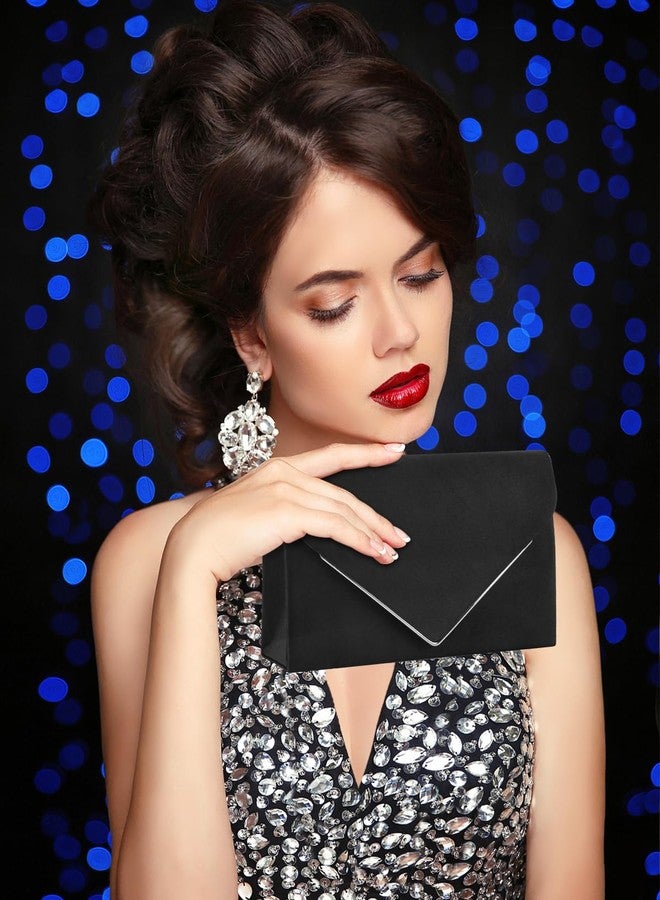 TINDTOP Clutch Purses for Women, Cocktail Clutch Bags Evening Formal Women’s purses Shoulder Envelope Party Handbags (Black) - Image 2
