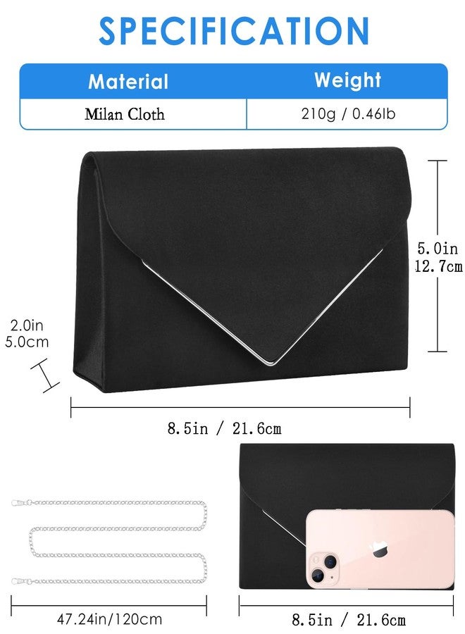 TINDTOP Clutch Purses for Women, Cocktail Clutch Bags Evening Formal Women’s purses Shoulder Envelope Party Handbags (Black) - Image 4