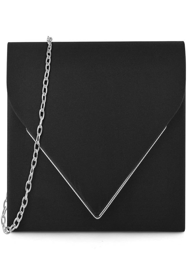 TINDTOP Clutch Purses for Women, Cocktail Clutch Bags Evening Formal Women’s purses Shoulder Envelope Party Handbags (Black) - Image 1