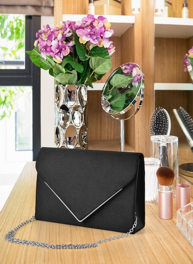 TINDTOP Clutch Purses for Women, Cocktail Clutch Bags Evening Formal Women’s purses Shoulder Envelope Party Handbags (Black) - Image 3
