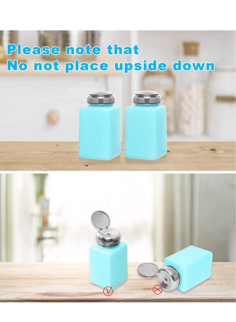 Excefore Push Down Empty Bottle, Dispenser for Nail Polish Remover, Liquid Pump Dispenser with Lock Pump, 200ml Plastic Refillable Bottles for Makeup Remover - Image 2