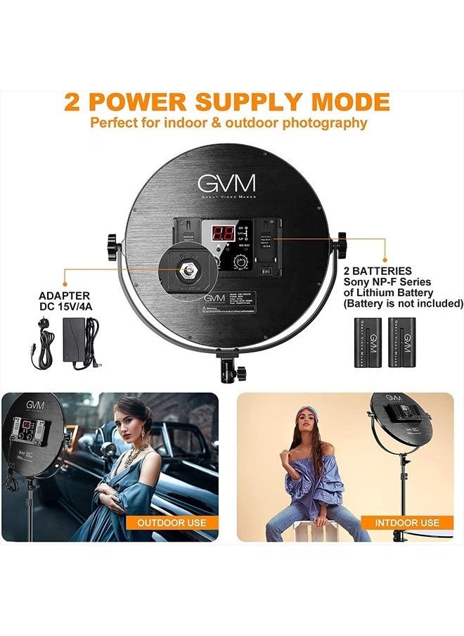 GVM Great Video Maker GVM Key Light, 14" LED Video Light with APP Control, Bi-Color Round Lighting, Ultra Thin 60W 3200-5600K Dimmable LED Soft Light with Table Stand for Gaming Studio YouTube Wedding Live Streaming  - Image 5