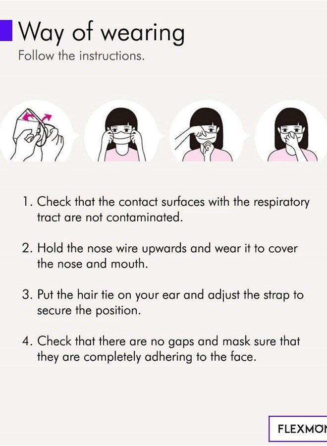 FLEXMON (Pack of 20) Premium 3D Disposable White Kids KF94- Face Mask, Youth Mask, Age 5-15 Old, 4-Layer Filters, Protective Nose Mouth Covering Dust Mask, Individual Packs, White Color, Made in Korea. (20)