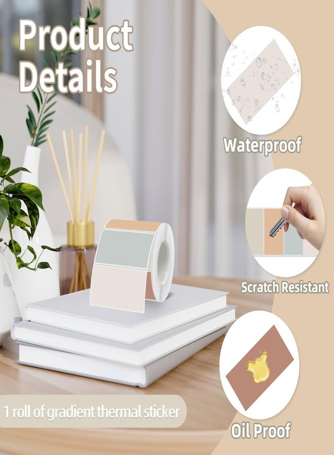Starboling 2x1 Thermal Labels,Address Barcode Self-Adhesive Thermal Printer Stickers for Logo Design,Name/Price Tag,Address（Beige Gradient） - Image 3