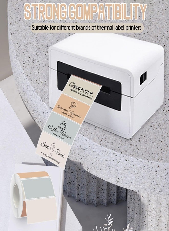 Starboling 2x1 Thermal Labels,Address Barcode Self-Adhesive Thermal Printer Stickers for Logo Design,Name/Price Tag,Address（Beige Gradient） - Image 4