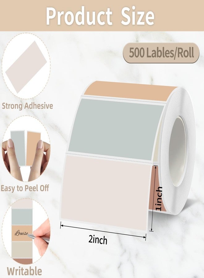 Starboling 2x1 Thermal Labels,Address Barcode Self-Adhesive Thermal Printer Stickers for Logo Design,Name/Price Tag,Address（Beige Gradient） - Image 2