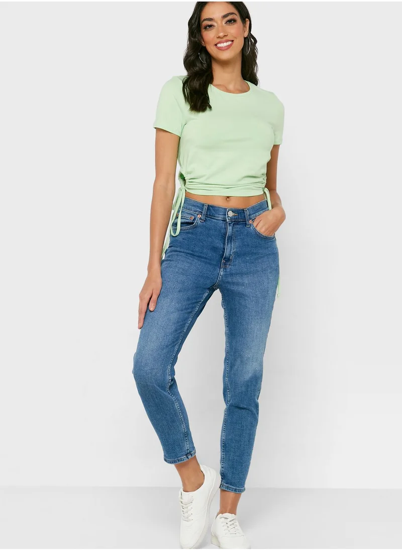 NOISY MAY Tie Detail Crew Neck Top