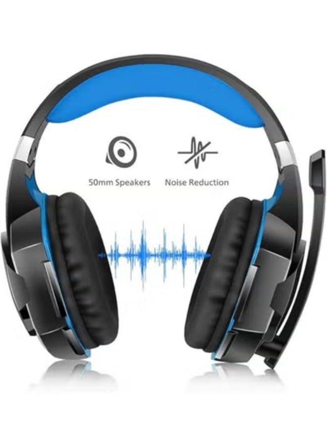 EACH G2000 Wired Gaming Headphones for PS4 – LED Bass, Stereo Sound & Noise Canceling Microphone with 3.5mm Jack - Image 2