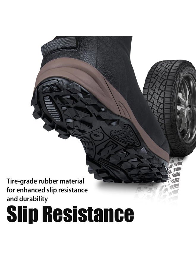 Hunthor Hunting Boots for Men with 800g Insulation, Waterproof Rubber Cold-Weather Boots with 6mm Neoprene, Steel Shank & Anti-Slip Sole for Hunting and Working, Black, 11 - Image 2