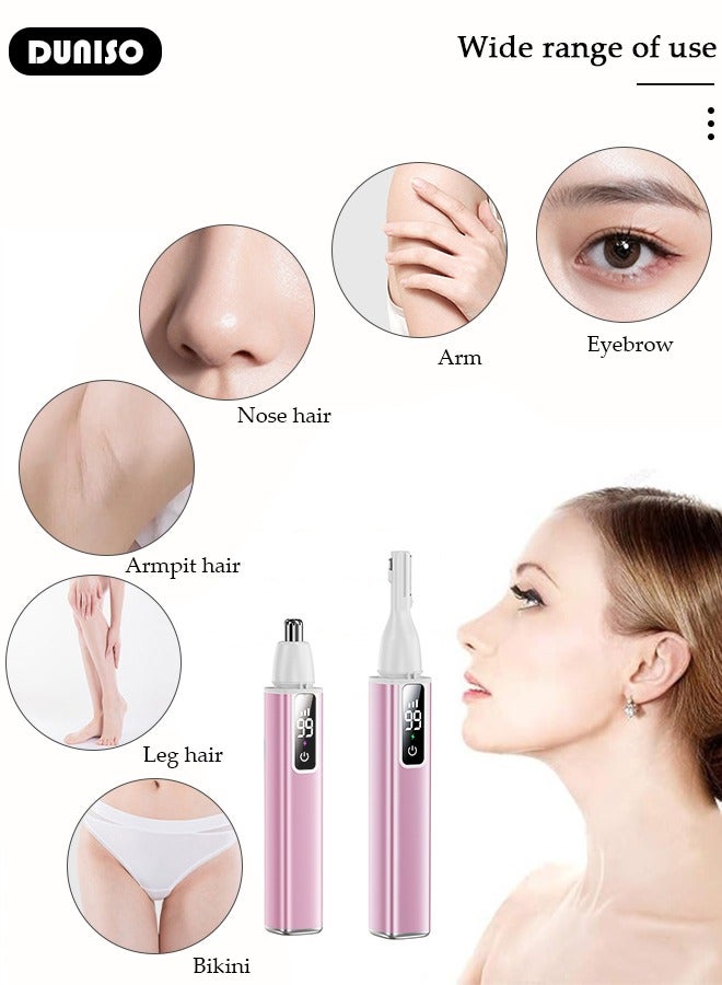 DUNISO Electric Eyebrow Trimmer, Rechargeable Painless Hair Remover with 3 Gear Adjustment , Detachable Cordless Eyebrow Hair Remover with LED Display, Facial Hair Remover for Women - Image 3