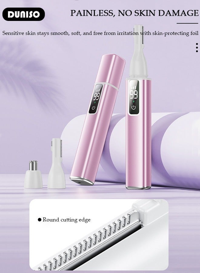 DUNISO Electric Eyebrow Trimmer, Rechargeable Painless Hair Remover with 3 Gear Adjustment , Detachable Cordless Eyebrow Hair Remover with LED Display, Facial Hair Remover for Women - Image 5