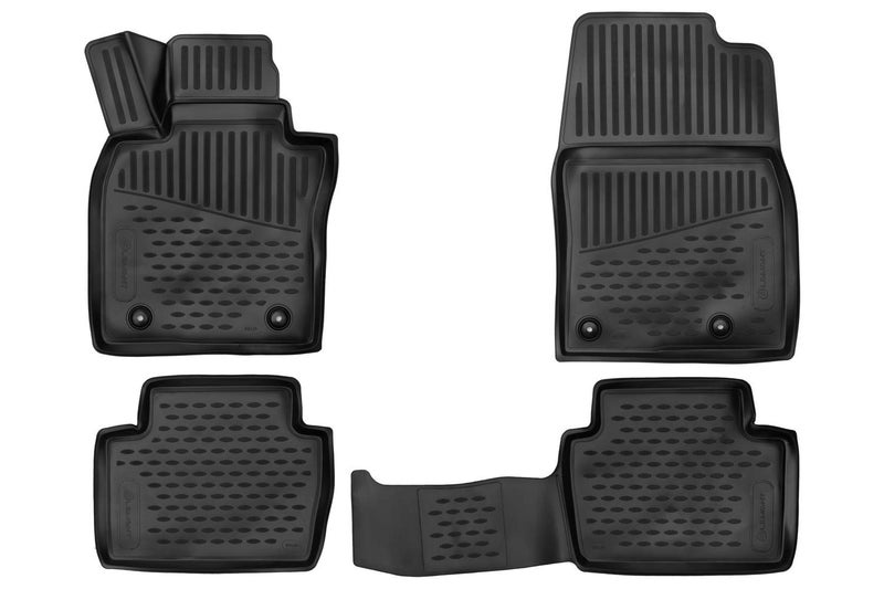 Element EXP.ELEMENT3D02125210k Tailored Custom Fit 3D Rubber Floor Mats for Mazda 3, 2019, Hb/Saloon, Black - Image 1
