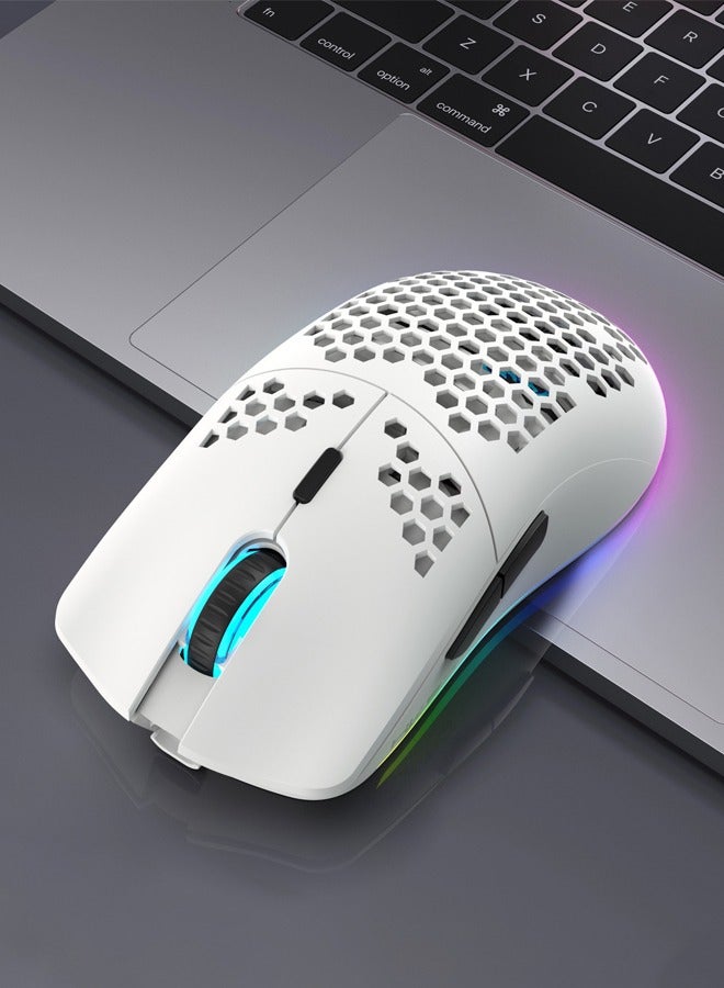 RGB 2.4G Wireless Gaming Mouse With Four Adjustable DPI  White - Image 5