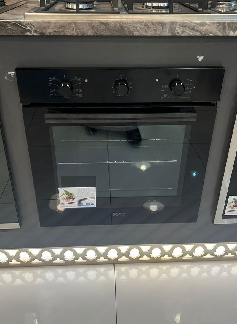 ELBA 74L Built-In Oven with 9 Cooking Functions and Black Stainless Steel Design - Image 2