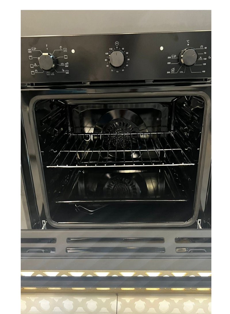 ELBA 74L Built-In Oven with 9 Cooking Functions and Black Stainless Steel Design - Image 3