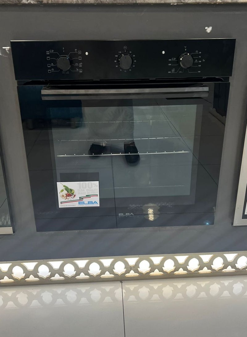 ELBA 74L Built-In Oven with 9 Cooking Functions and Black Stainless Steel Design - Image 4