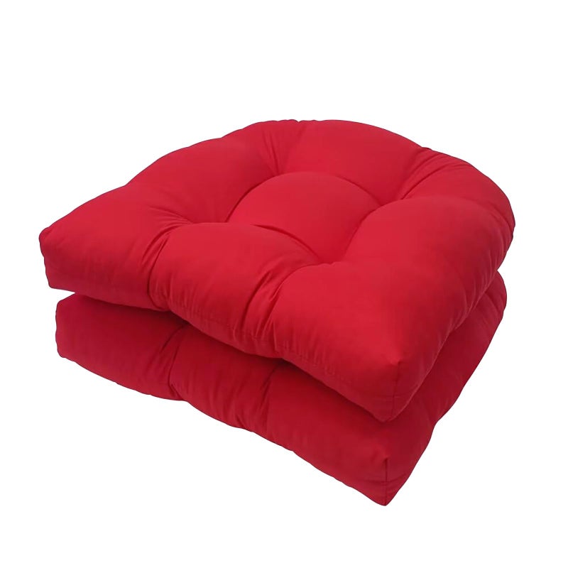 Eoieov Indoor/Outdoor Wicker Chair Cushions Set of 2 Waterproof Rocking Chair Cushion Pad,2 Pieces 18.5in*18.5in Round Corner Patio Chair Cushion Red - Image 1