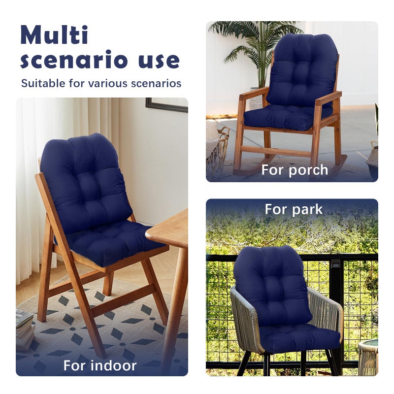 Eoieov Indoor/Outdoor Wicker Chair Cushions Set of 2 Waterproof Rocking Chair Cushion Pad,2 Pieces 18.5in*18.5in Round Corner Patio Chair Cushion Red - Image 3