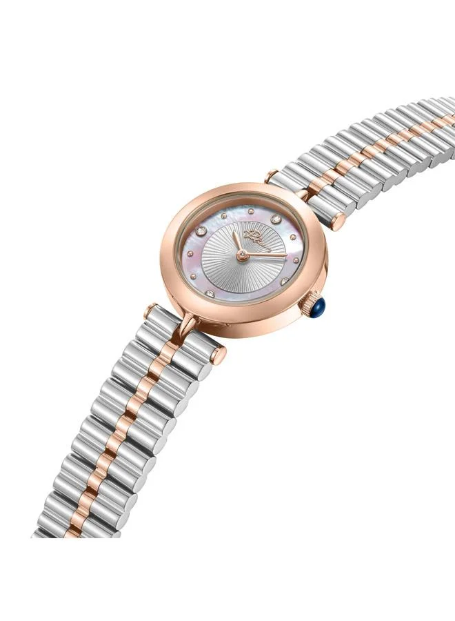 بوليس Agra Silver Dial Stainless Steel Bracelet Analog Watch for Women, 24mm