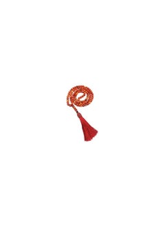 REBUY REBUY Natural Sulemani Aqeeq Islamic Prayer Rosary Beads Tasbih Tasbeeh 99 beads (Red Stripe Agate)  - Image 1