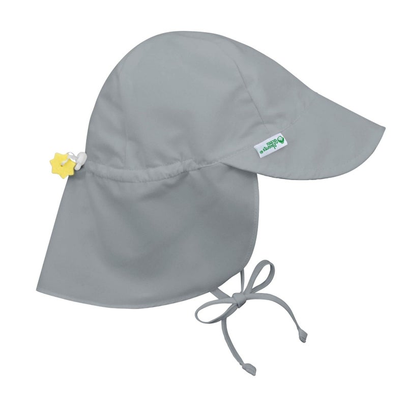 green sprouts i play. Baby Flap Sun Protection Swim Hat, Gray, 9-18 Months - Image 1