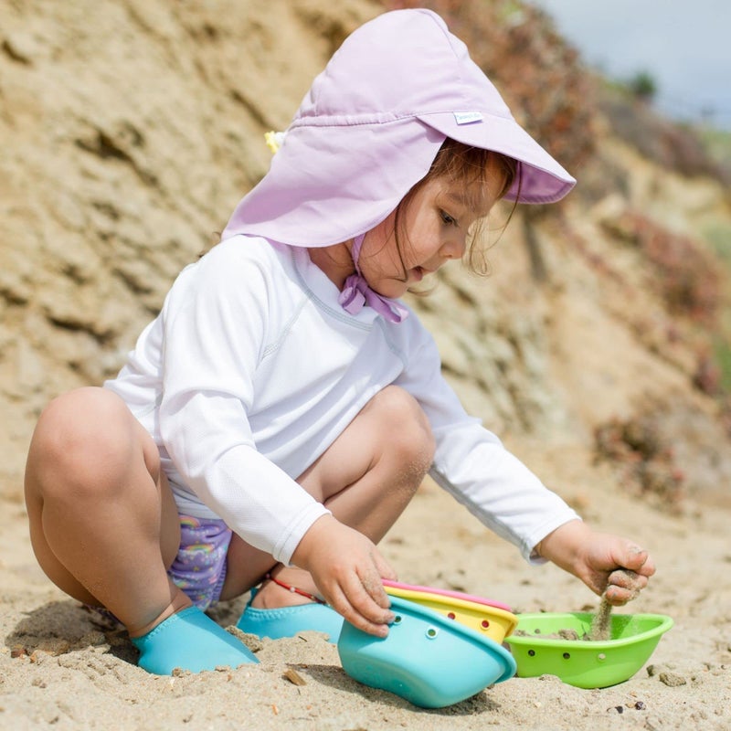 green sprouts i play. Baby Flap Sun Protection Swim Hat, Gray, 9-18 Months - Image 5