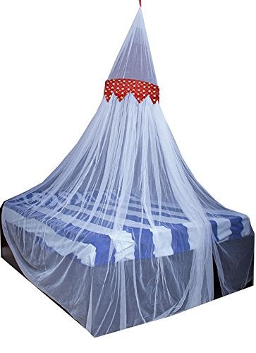 CREATIVE TEXTILES Mosquito Net for Double Bed Foldable Hanging Polyester Mosquito Net, - Image 1