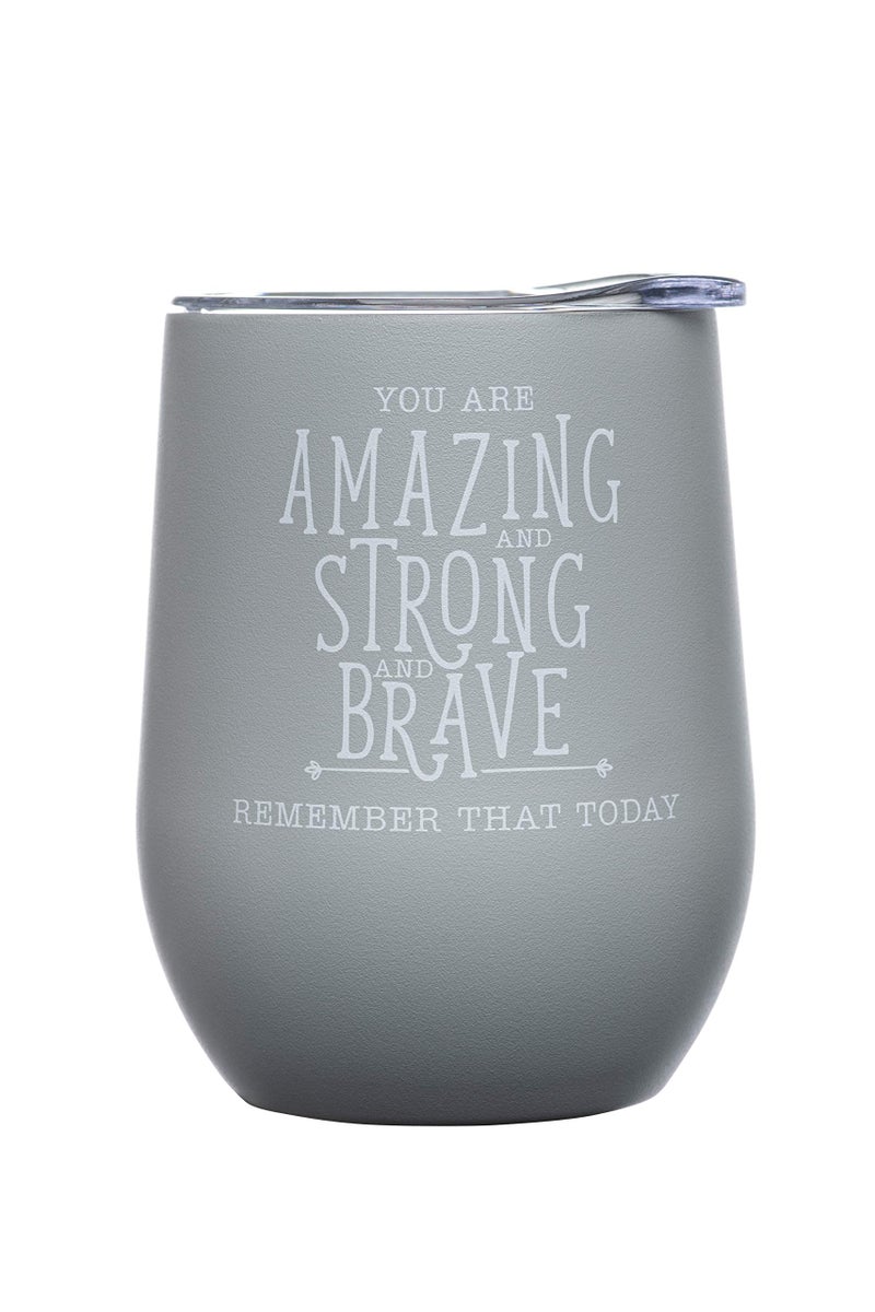 DIVERSEBEE Inspirational Thank You Gifts for Women Best Friend Mom Wife Girlfriend Coworker Nurse Encouragement Birthday Wine Gifts  Insulated Wine Tumbler Cup with Lid Glacier Gray