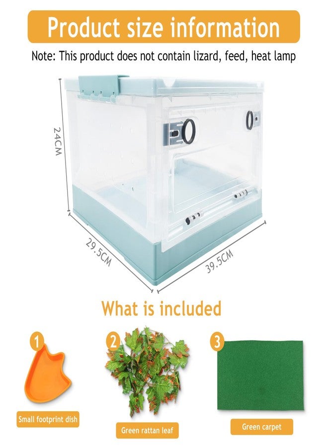 RunDuck Travel Portable Foldable Terrarium Kits for Reptiles -Heat-Resistant Material, Easy to Move with Wheels, Includes Plant, Feeding Bowl, and Carpet for Snakes, Lizards, Tortoises, and Leopard - Image 2