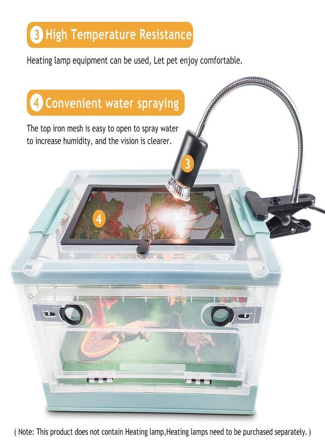 RunDuck Travel Portable Foldable Terrarium Kits for Reptiles -Heat-Resistant Material, Easy to Move with Wheels, Includes Plant, Feeding Bowl, and Carpet for Snakes, Lizards, Tortoises, and Leopard - Image 5