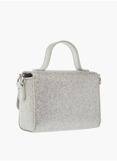 Little Missy Girls Bow Accent Crossbody Bag with Chain Strap and Button Closure  - Image 3