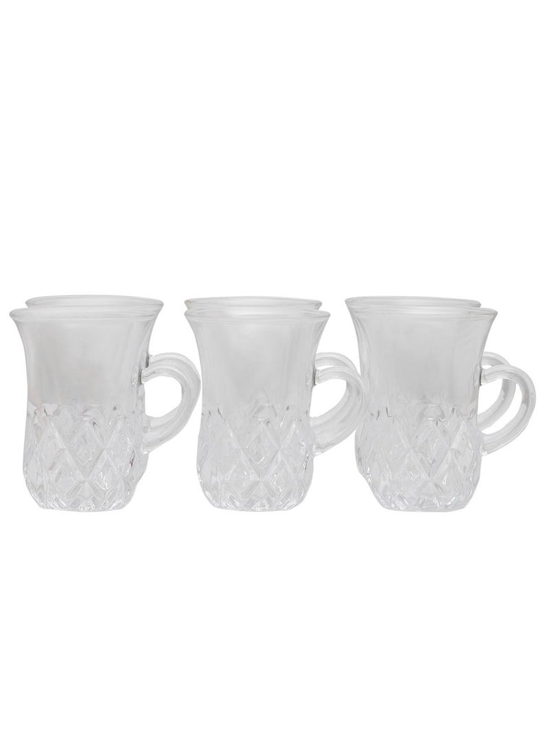 Alsaif Gallery Max Glass Tea Cup Set With Handle, 6 Pieces - Image 2