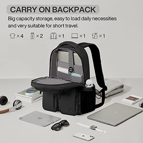 mixi Travel Laptop Backpack, Lightweight Durable School Bookbag Men Woman 15.6" Computer Bag, Water Resistant Outdoor Hiking Backpacks With Multifunction Pockets, 17 Inch, Black - Image 2