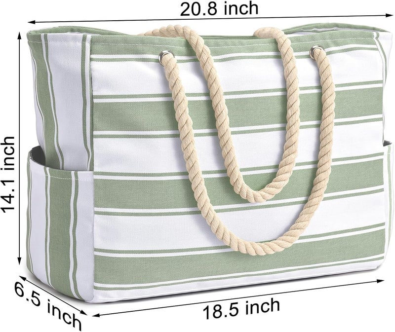 Becokan Beach Bags for Women, Large Waterproof Beach Tote Bag with Zipper Beach Bags Waterproof Sandproof Swim Pool Bag Large Tote - Image 4