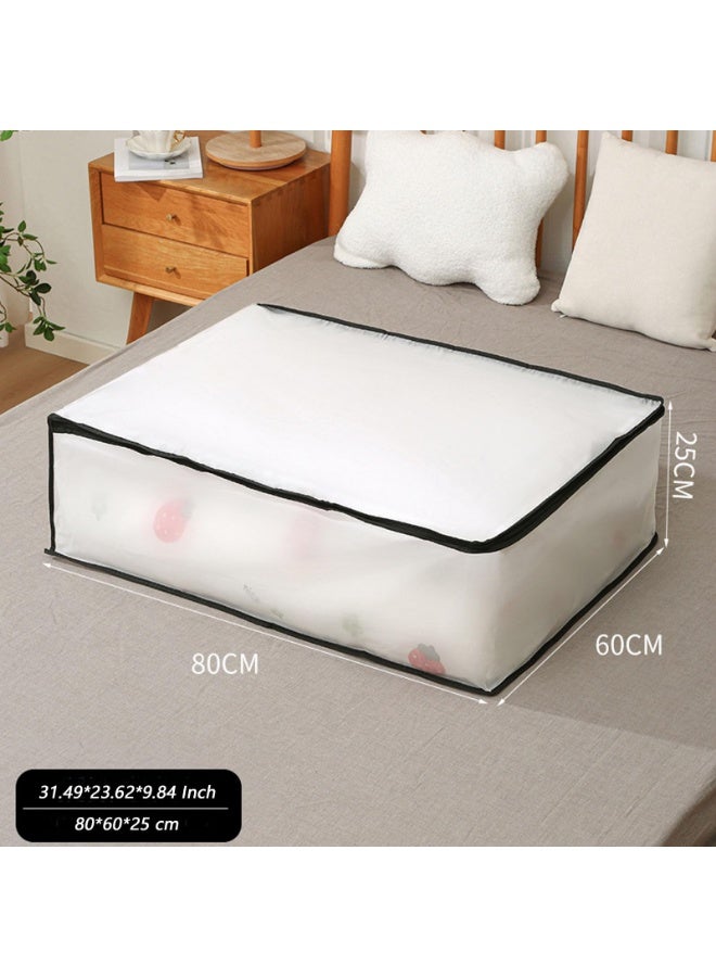 وانغبانغزي حاويات تخزين كبيرة تحت السرير مع غطاء بسحاب، منظم تخزين قابل للطي تحت السرير للملابس والبطانيات وأغطية السرير، تصميم من قماش PVEA مع مقابض، قطعتان (أسود، 80 * 60 * 25 سم) - Image 2