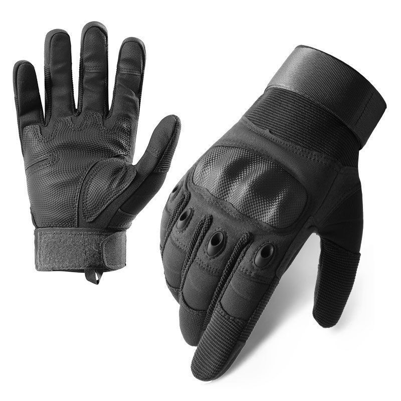 Tactical Gloves Mens Cos Outdoor Sports Mountaineering Full Finger Cut-resistant Wear-resistant Exhithat Protection Training Riding Motorcycle Zs-004 black