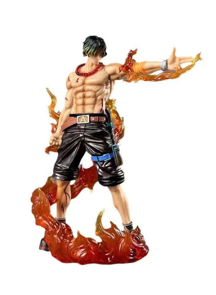 general ONE PIECE GK Top Showdown, Flame Fingertips, Ace, Standing Position, Scene, Boxed, Figure, Ornament Gifts for Fans and Friends, Home Decoration (21cm)  - Image 1