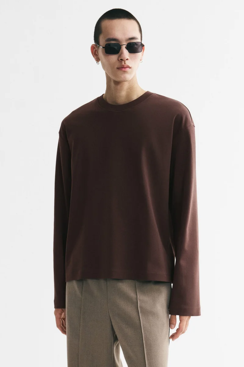 Relaxed Fit Long-sleeved cotton T-shirt
