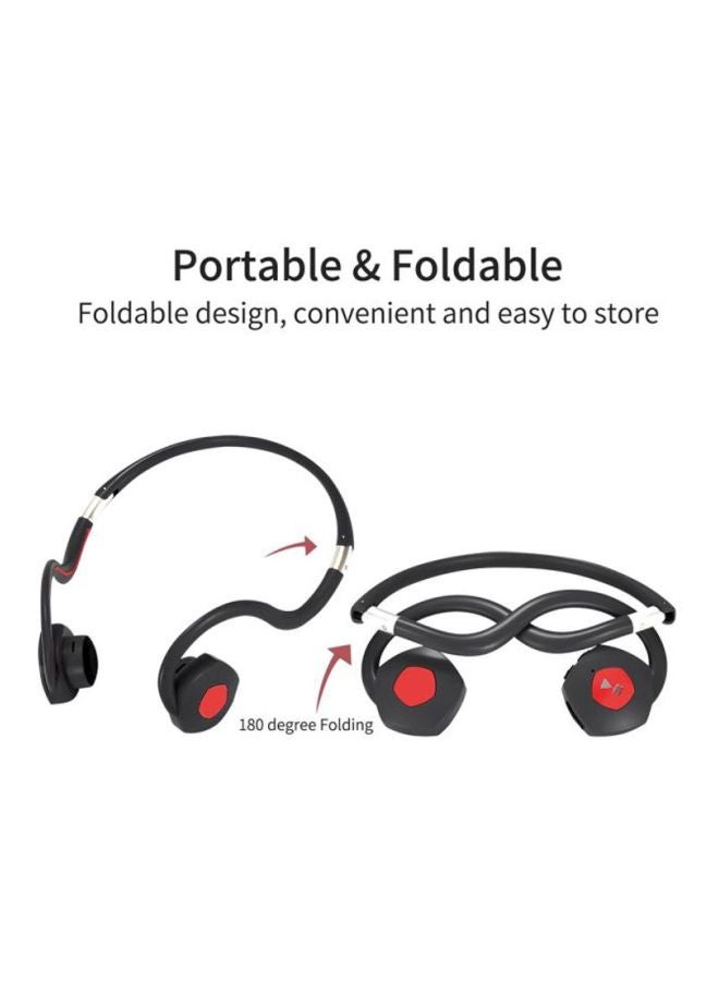 سماعة رأس لاسلكية بطوق للرقبة تعمل بتقنية التوصيل الصوتي عن طريق العظام أسود/أحمر - Image 2