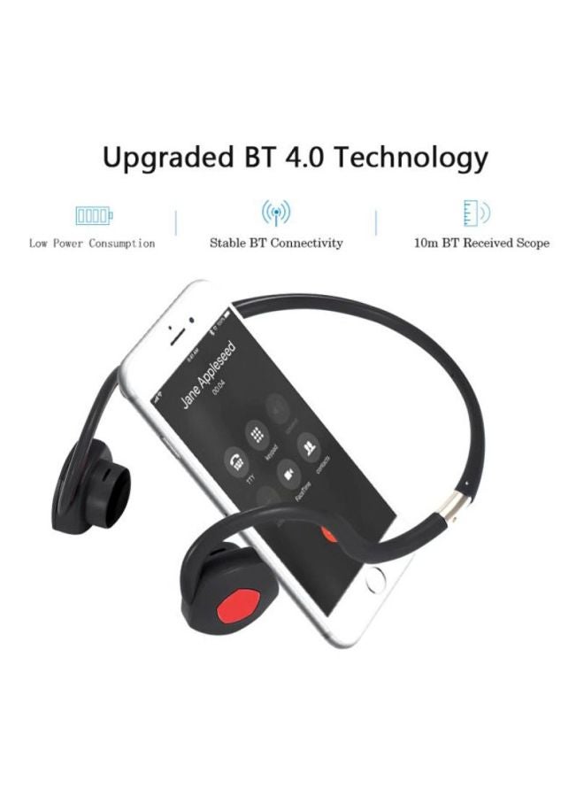 سماعة رأس لاسلكية بطوق للرقبة تعمل بتقنية التوصيل الصوتي عن طريق العظام أسود/أحمر - Image 3
