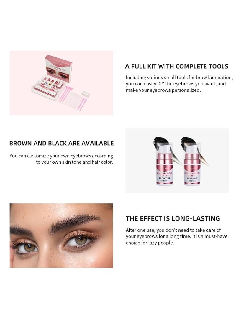 ibcccndc - Brow Lamination Tint Kit Professional DIY Eyebrow Lift Kit Black and Brown Color Fuller Thicker Brows for 6 Weeks Easy to Use Instant Brow Lift Perm at Home Eyebrow Lamination Set - Image 1